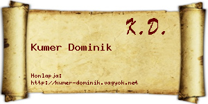 Kumer Dominik névjegykártya